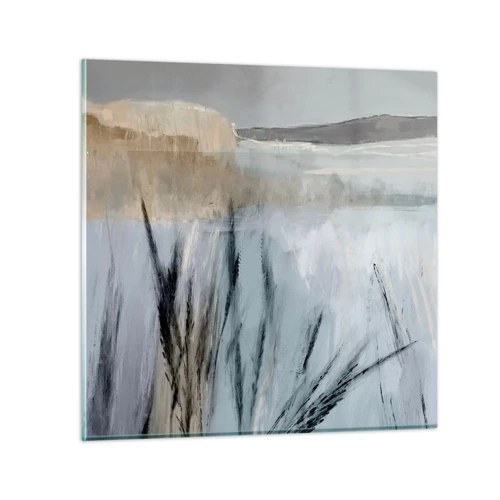 Obraz na skle - Zimné polia - 70x70 cm