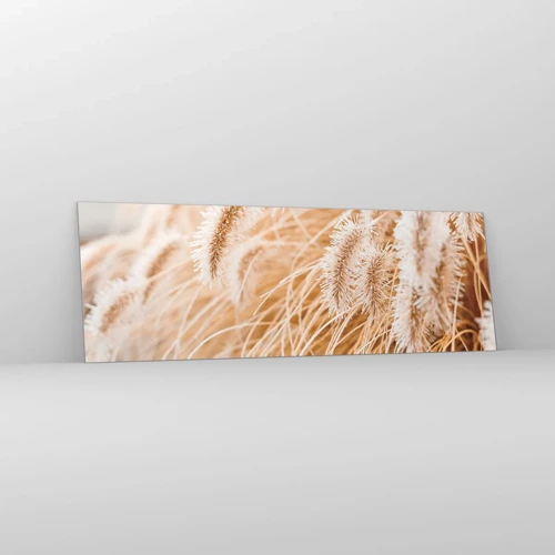 Obraz na skle - Zlaté šušťanie tráv - 90x30 cm