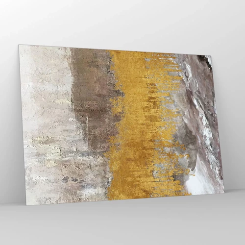 Obraz na skle - Zlatistý závan - 100x70 cm