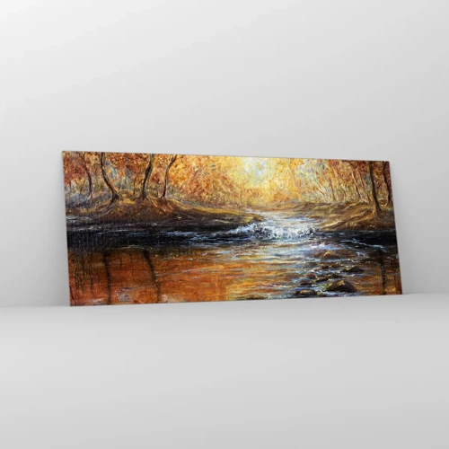 Obraz na skle - Zlatý potok - 100x40 cm