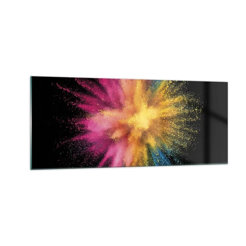 Obraz na skle - Zrodenie farieb - 100x40 cm