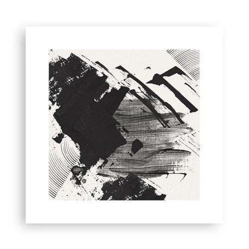 Plagát - Abstrakcia – expresia čiernej - 30x30 cm