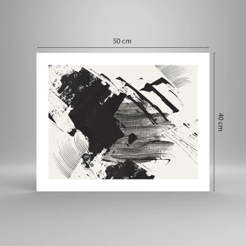 Plagát - Abstrakcia – expresia čiernej - 50x40 cm