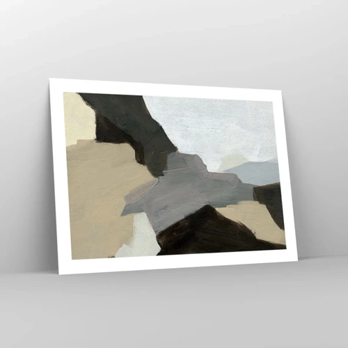 Plagát - Abstrakcia: križovatka šedej - 70x50 cm