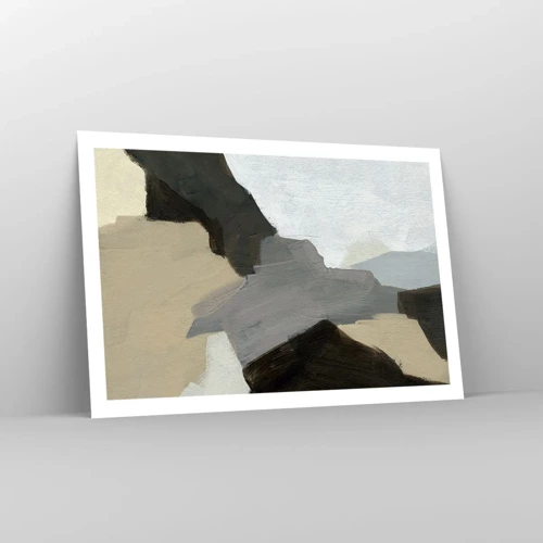 Plagát - Abstrakcia: križovatka šedej - 91x61 cm