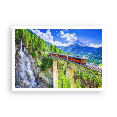 Plagát - Alpská železnica - 100x70 cm