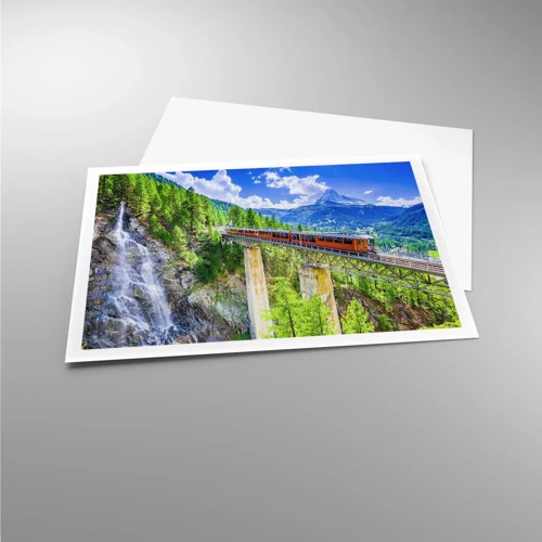 Plagát - Alpská železnica - 100x70 cm
