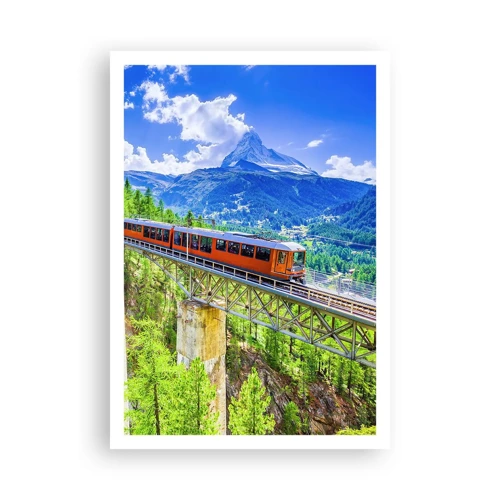 Plagát - Alpská železnica - 70x100 cm