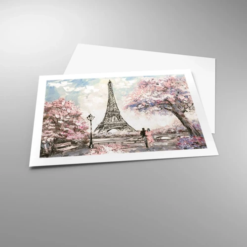 Plagát - Aprílová prechádzka Parížom - 70x50 cm