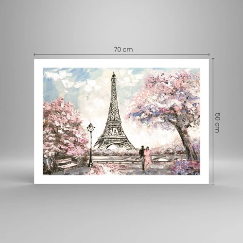 Plagát - Aprílová prechádzka Parížom - 70x50 cm
