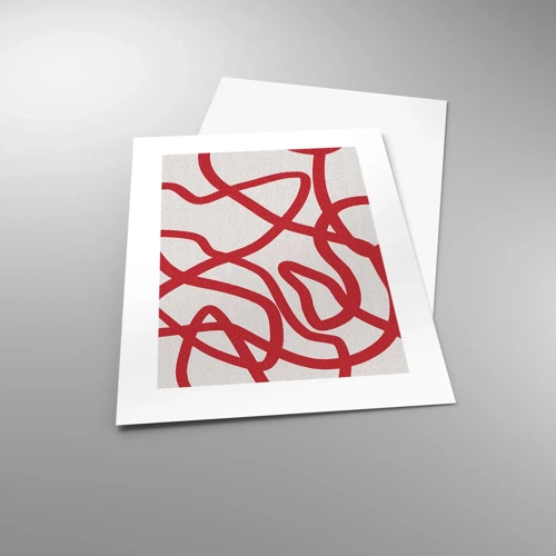 Plagát - Červené na bielom - 30x40 cm