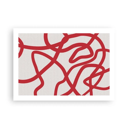 Plagát - Červené na bielom - 70x50 cm