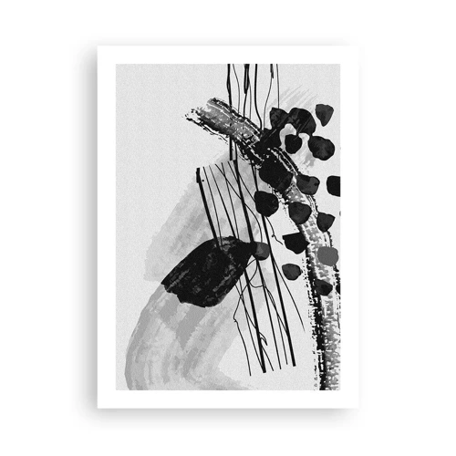 Plagát - Čiernobiela organická abstrakcia - 50x70 cm