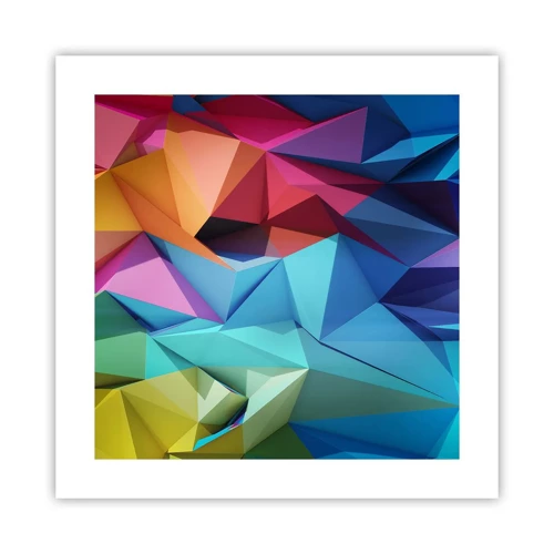 Plagát - Dúhové origami - 40x40 cm