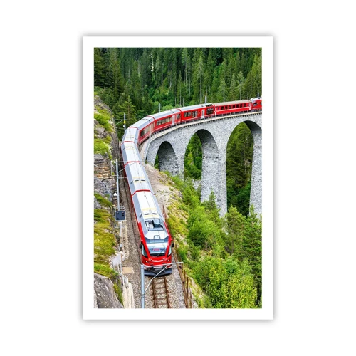 Plagát - Horský výhľad priamo z vlaku - 61x91 cm