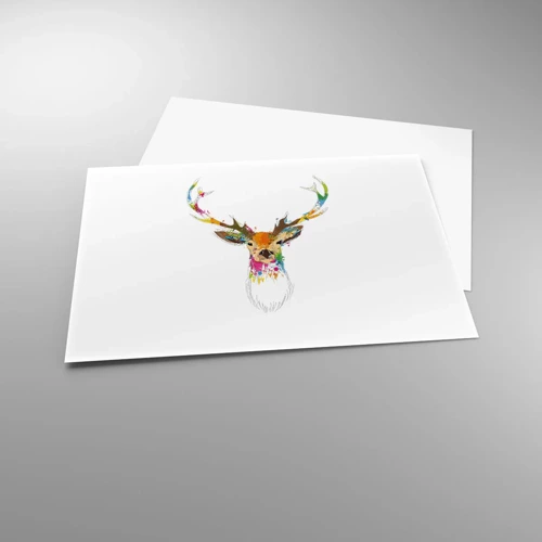 Plagát - Jemné jelenča vykúpané vo farbe - 100x70 cm