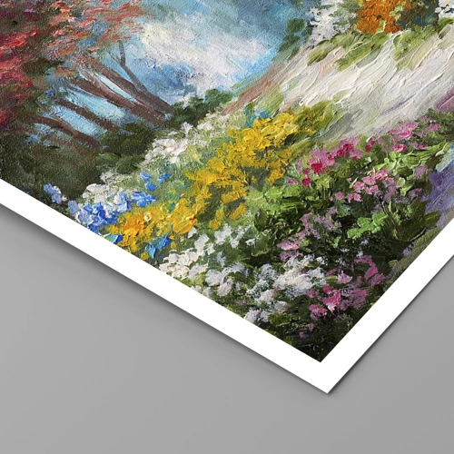 Plagát - Lesná záhrada, kvetinový les - 100x70 cm