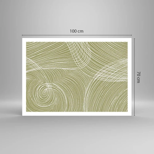 Plagát - Majstrovská abstrakcia v bielej - 100x70 cm