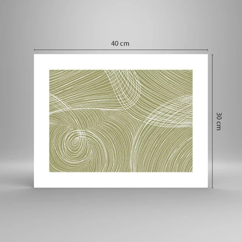 Plagát - Majstrovská abstrakcia v bielej - 40x30 cm