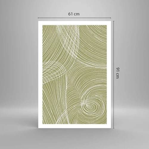 Plagát - Majstrovská abstrakcia v bielej - 61x91 cm