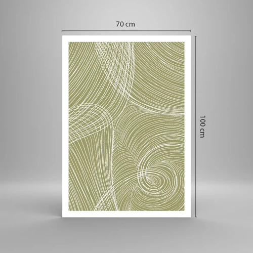 Plagát - Majstrovská abstrakcia v bielej - 70x100 cm