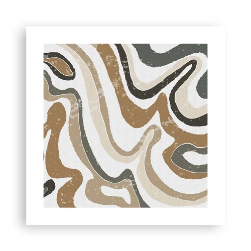 Plagát - Meandre zemitých farieb - 40x40 cm
