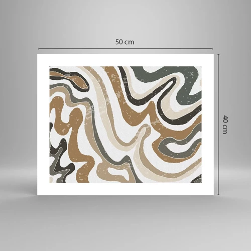 Plagát - Meandre zemitých farieb - 50x40 cm