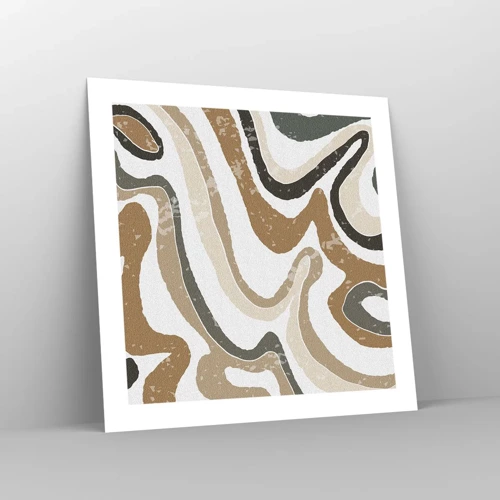 Plagát - Meandre zemitých farieb - 50x50 cm