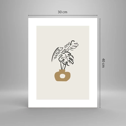 Plagát - Monstera – ozdoba pre domácnosť - 30x40 cm