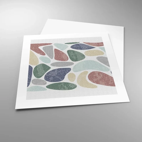 Plagát - Mozaika práškových farieb - 40x40 cm