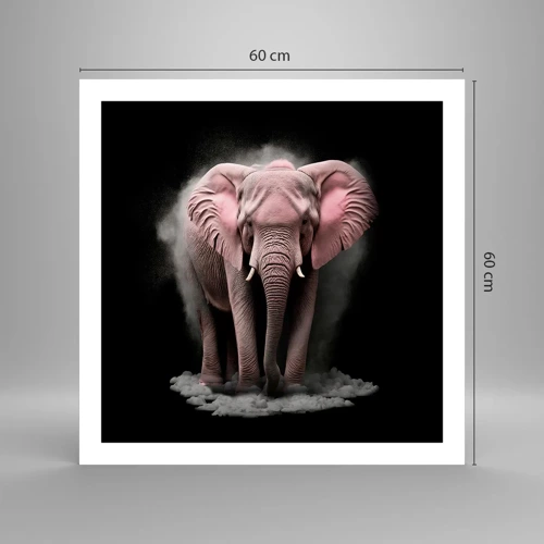 Plagát - Nemysli na ružového slona! - 60x60 cm