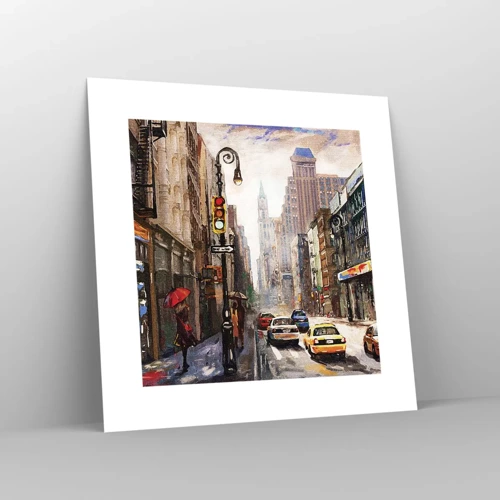 Plagát - New York – farebný aj v daždi - 30x30 cm