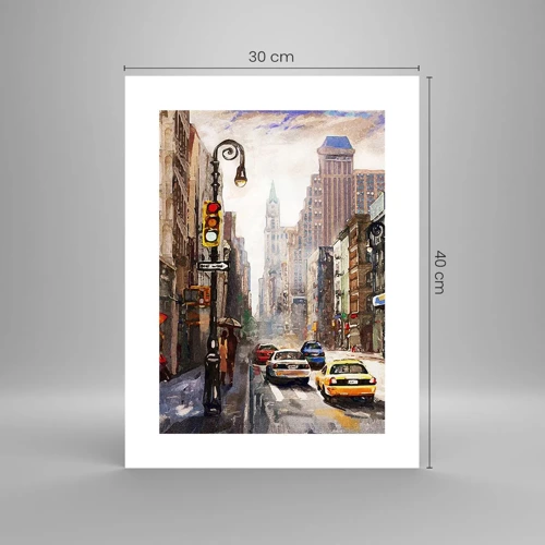 Plagát - New York – farebný aj v daždi - 30x40 cm