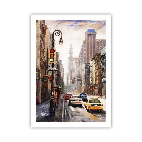 Plagát - New York – farebný aj v daždi - 50x70 cm