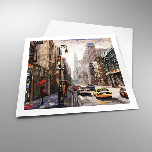 Plagát - New York – farebný aj v daždi - 60x60 cm