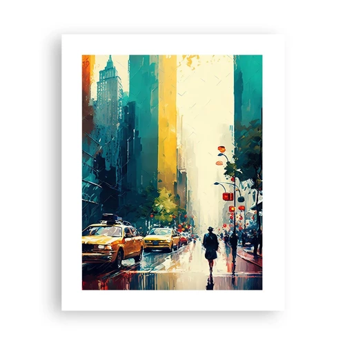 Plagát - New York – tu je aj dážď farebný - 40x50 cm