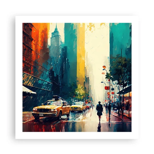 Plagát - New York – tu je aj dážď farebný - 60x60 cm