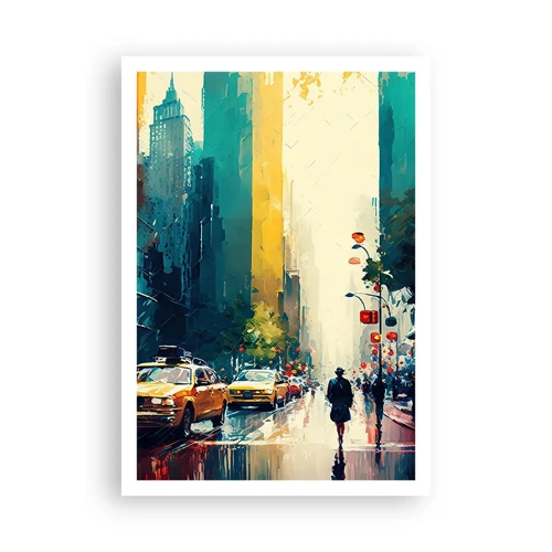 Plagát - New York – tu je aj dážď farebný - 70x100 cm