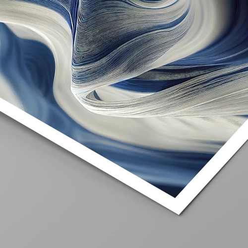 Plagát - Plynulosť modrej a bielej - 30x30 cm