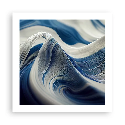 Plagát - Plynulosť modrej a bielej - 50x50 cm