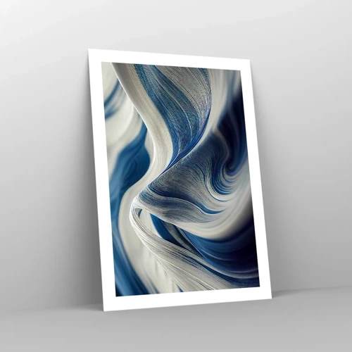 Plagát - Plynulosť modrej a bielej - 50x70 cm
