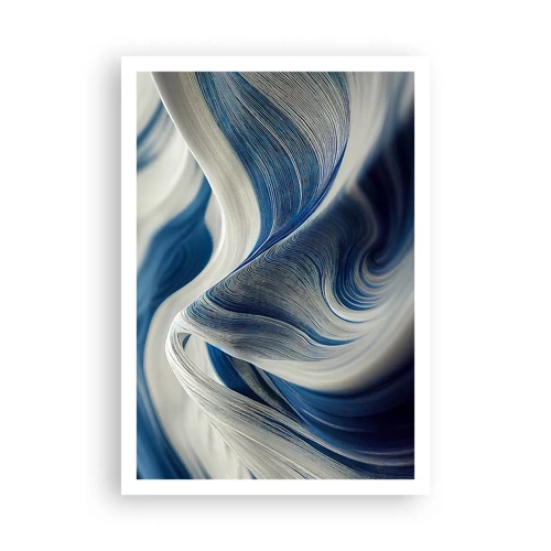 Plagát - Plynulosť modrej a bielej - 70x100 cm