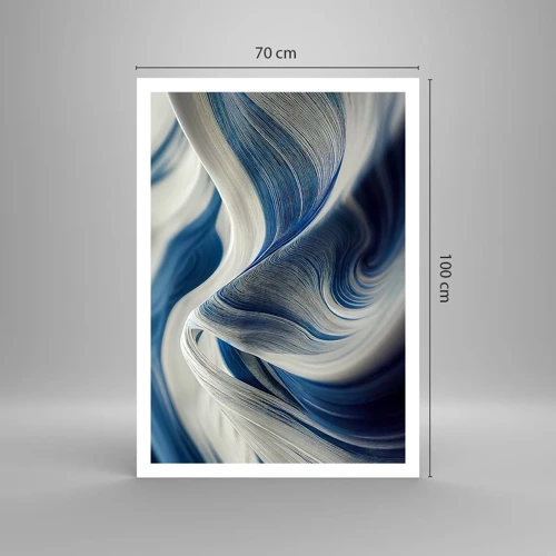 Plagát - Plynulosť modrej a bielej - 70x100 cm