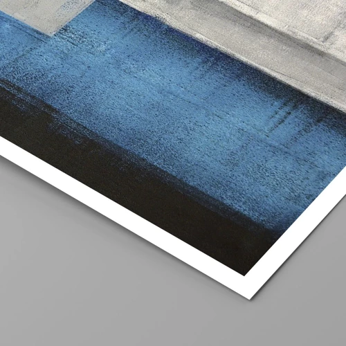 Plagát - Poetická kompozícia šedej a modrej - 30x40 cm