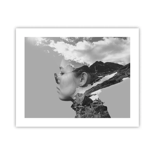 Plagát - Povznešený portrét v oblakoch - 50x40 cm