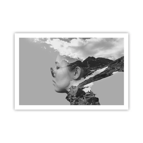Plagát - Povznešený portrét v oblakoch - 91x61 cm