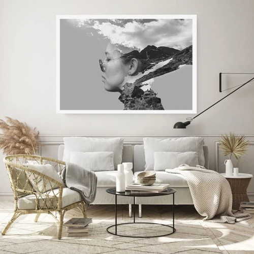 Plagát - Povznešený portrét v oblakoch - 91x61 cm