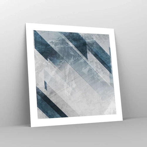 Plagát - Priestorová kompozícia – pohyb šedej - 50x50 cm