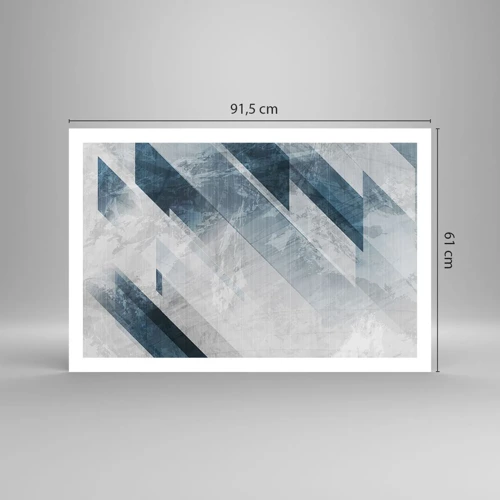 Plagát - Priestorová kompozícia – pohyb šedej - 91x61 cm