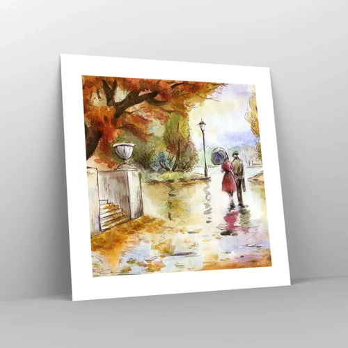 Plagát - Romantická jeseň v parku
 - 40x40 cm